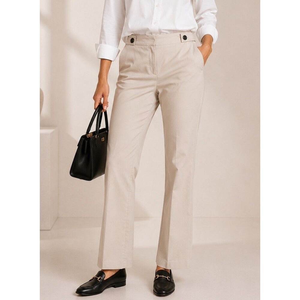 Burberry Light Tan Cotton Blend Rockford Flare Pants Size 8